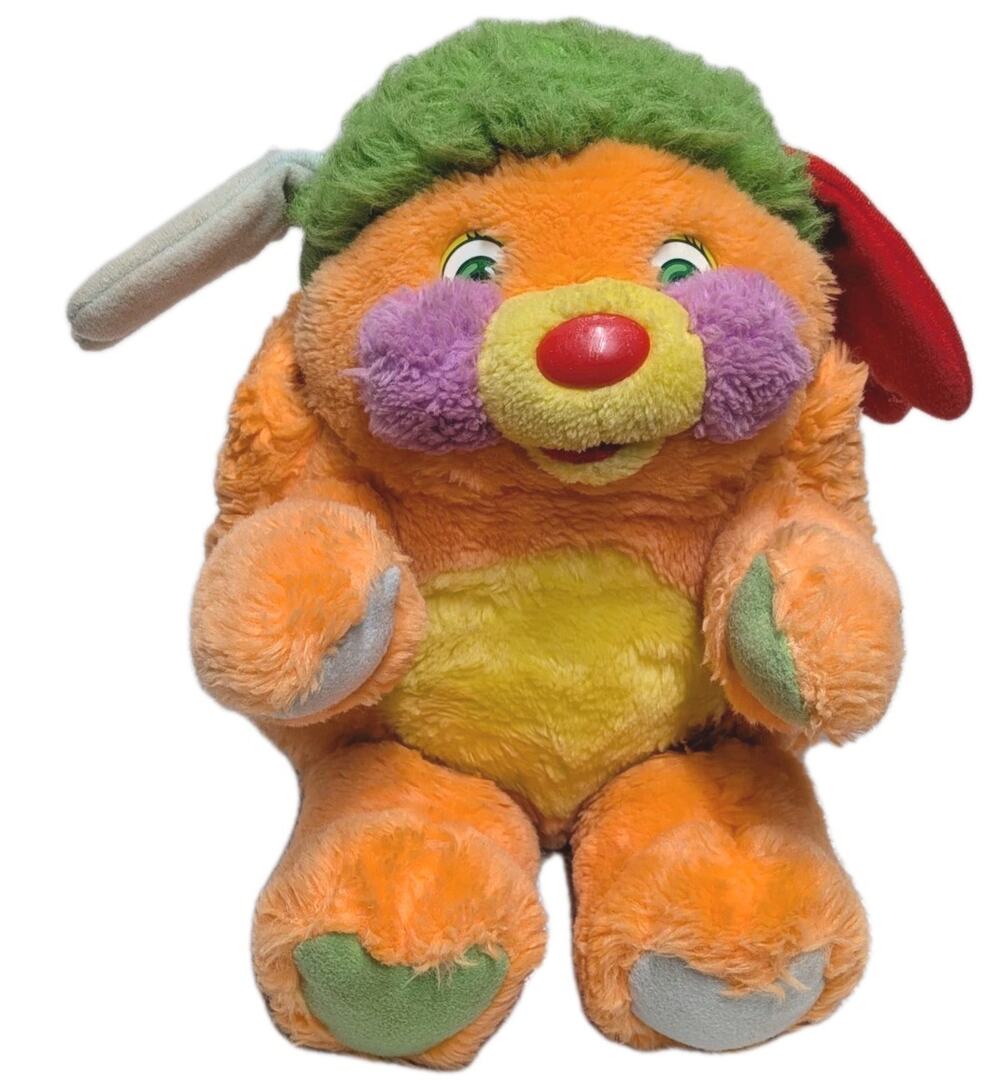 Vintage Popples Orange Puzzle Popple Plush Stuffed 12" Toy Mattel 1986 Childhood